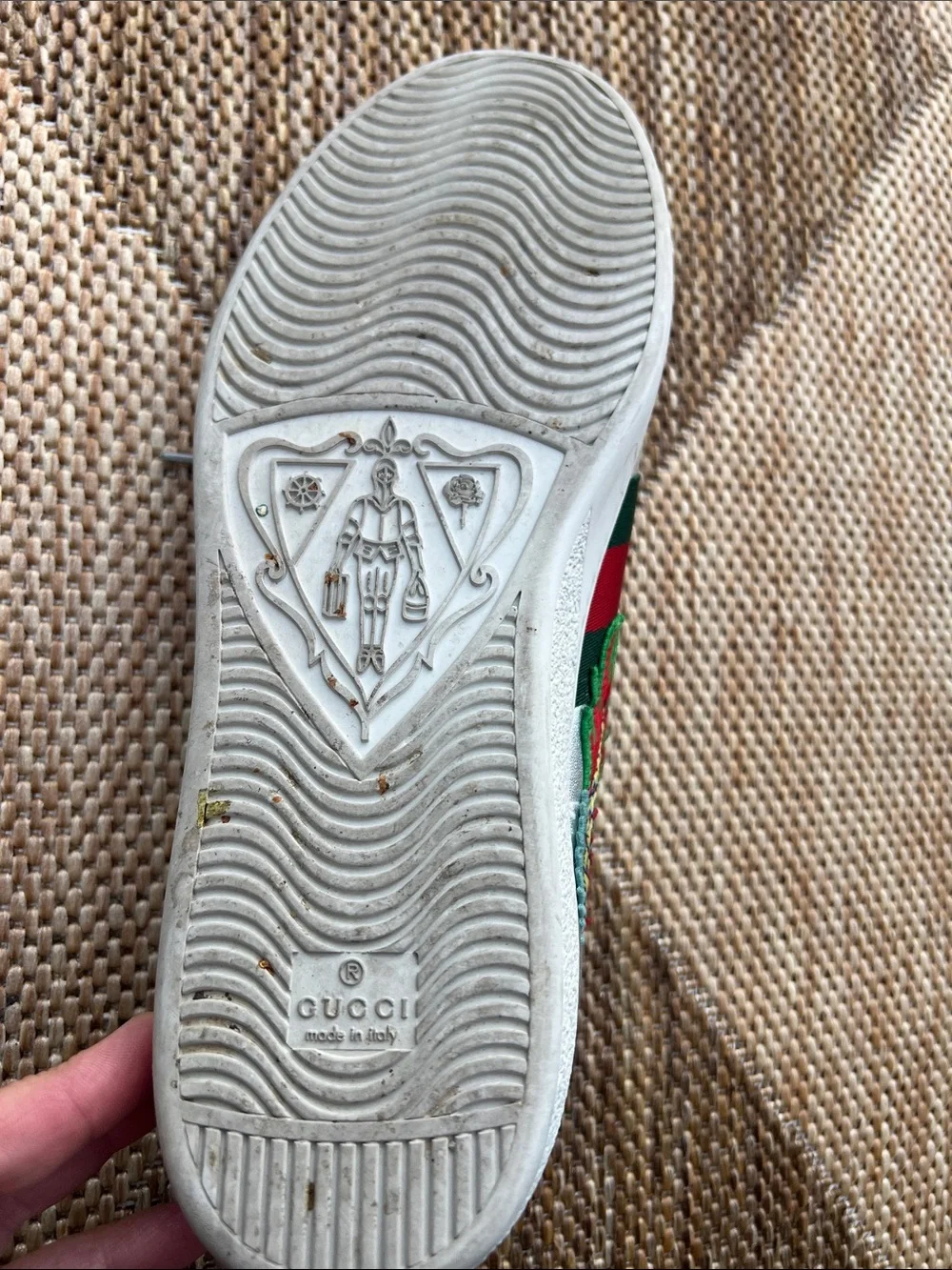 Gucci Ace Embroidered Silver Dragon